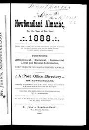 Cover of: The Newfoundland almanac, for the year of Our Lord 1888 by 