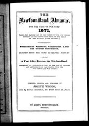 The Newfoundland almanac, for the year of Our Lord 1871 by Joseph Woods
