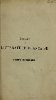 Cover of: Essais de littérature française