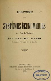 Cover of: Histoire des systèmes économiques et socialistes