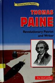 Cover of: Thomas Paine: revolutionary patriot and writer