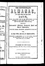 Cover of: The Newfoundland almanac, for the year of Our Lord 1875 by 