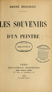 Cover of: Les souvenirs d'un peintre