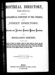 Montreal directory for 1873-74