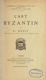 Cover of: L'art byzantin