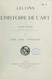 Cover of: Leçons sur l'histoire de l'art: l'art dans l'antiquité