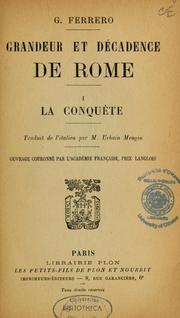 Cover of: Grandeur et décadence de Rome by Guglielmo Ferrero
