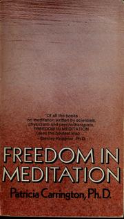 Cover of: Freedom in meditation (A Doubleday Anchor book) | Patricia Carrington