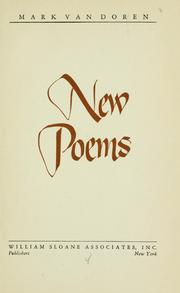 Cover of: New poems. by Mark Van Doren