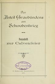 Cover of: Der Anteil Graubündens am Schwabenkrieg by Constanz Jecklin