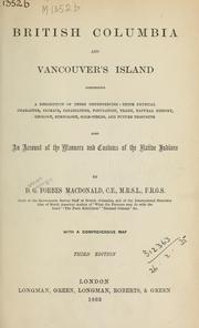 Cover of: British Columbia and Vancouver