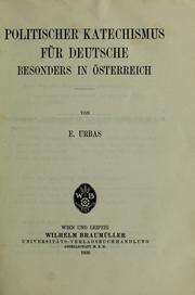 Cover of: Politischer Katechismus fur deutsche Besonders in Osterreich