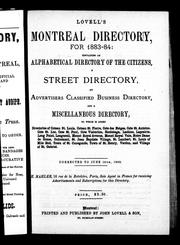 Cover of: Lovell's Montreal directory for 1883-84 by 