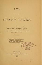 Cover of: Lays from the sunny lands. | Mary Elizabeth Moragne Davis