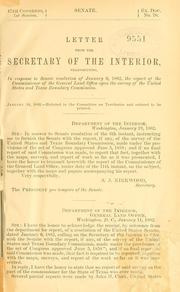 Cover of: Report of the commissioner of the General Land Office upon the survey of the United States and Texas Boundary Commission.