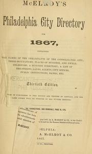 Cover of: McElroy's Philadelphia city directory by A. McElroy & Co