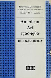 Cover of: American art, 1700-1960 by John W. McCoubrey