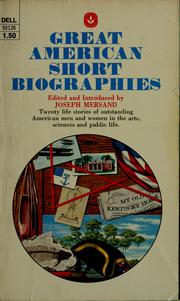 Cover of: Great modern American short biographies