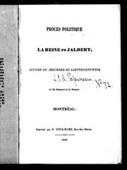 Cover of: Procès politique, la reine vs Jalbert by François Jalbert