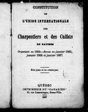 Cover of: Constitution de l'Union internationale des charpentiers et des calfats de navires by Union internationale des charpentiers et des calfats de navires