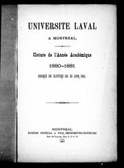 Clôture de l'année académique 1880-1881 by Université Laval à Montréal