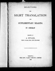 Cover of: Selections for sight translation and supplementary reading in German