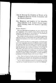 Cover of: Unto the reverend the Presbytery of Toronto of the Presbyterian Church of Canada in Connection with the Church of Scotland by John Robertson, John Robertson