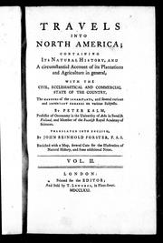 Cover of: Travels into North America | Kalm, Pehr