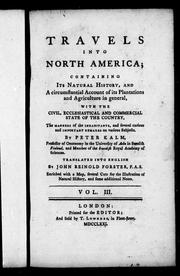 Cover of: Travels into North America by Kalm, Pehr