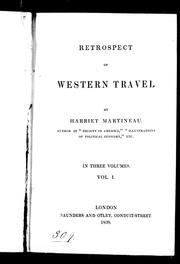 Cover of: Retrospect of western travel by Harriet Martineau