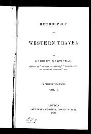 Cover of: Retrospect of western travel by Harriet Martineau, Harriet Martineau