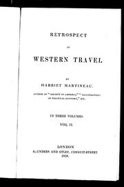 Cover of: Retrospect of western travel by Harriet Martineau