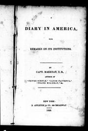 Cover of: A diary in America | Frederick Marryat