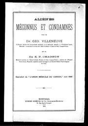 Cover of: Aliénés méconnus et condamnés by George Villeneuve