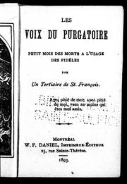 Cover of: Les voix du purgatoire: petit mois des morts à l'usage des fidèles