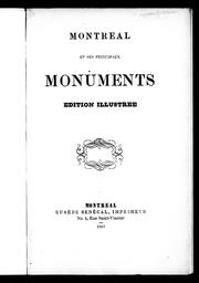 Cover of: Montréal et ses principaux monuments
