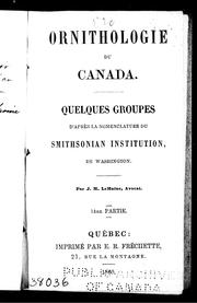Cover of: Ornithologie du Canada by J. M. Le Moine