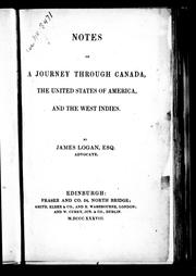 Cover of: Notes of a journey through Canada, the United States of America, and the West Indies