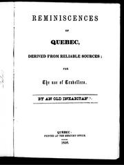 Cover of: Reminiscences of Quebec by Old inhabitant