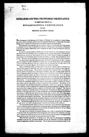 Remarks on the proposed ordinance to erect and endow an ecclesiastical corporation in the province of Lower Canada
