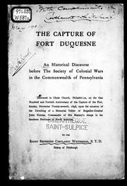 Cover of: The capture of Fort Duquesne by Cortlandt Whitehead