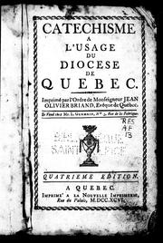 Cover of: Catechisme a l'usage du diocèse de Québec by 