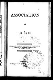 Cover of: Association de prières by Association de prières pour les prêtres défunts