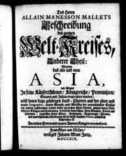 Cover of: Des Herrn Allain Manesson Mallets Beschreibung des gantzen Welt-Kreises, anderer Theil by Allain Manesson Mallet