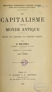 Cover of: Le capitalisme dans le monde antique