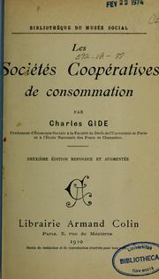 Cover of: Les sociétés coopératives de consommation
