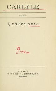 Cover of: Carlyle by Emery Edward Neff