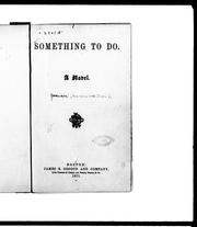 Cover of: Something to do: a novel