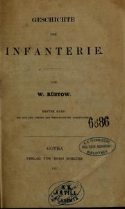 Cover of: Geschichte der Infanterie by Wilhelm Rüstow