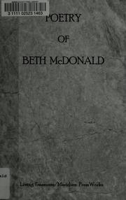 Cover of: Poetry of Beth McDonald by Beth McDonald